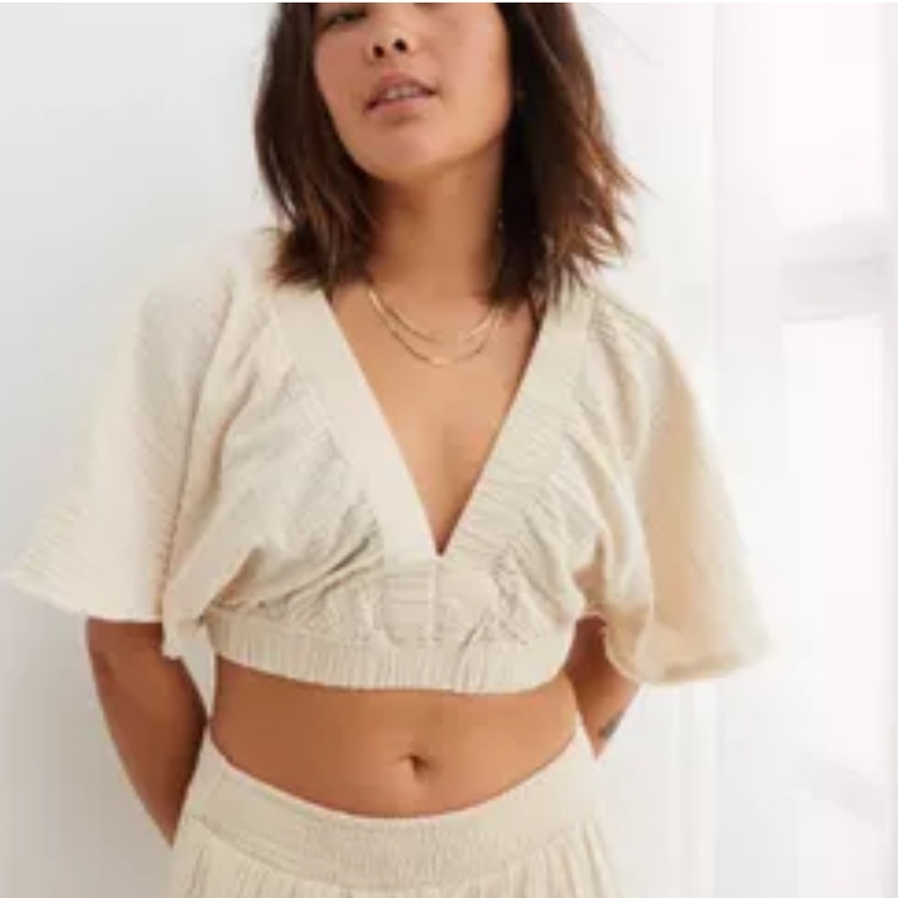 NWT Aerie Gauzy Crop Top